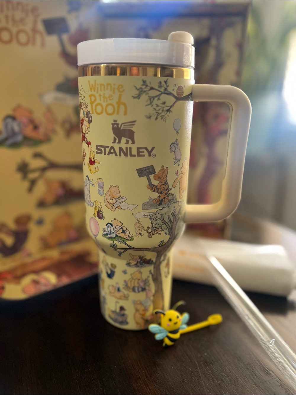 Stanley Pale Yellow Winnie the Pooh Illustrated Travel Mug